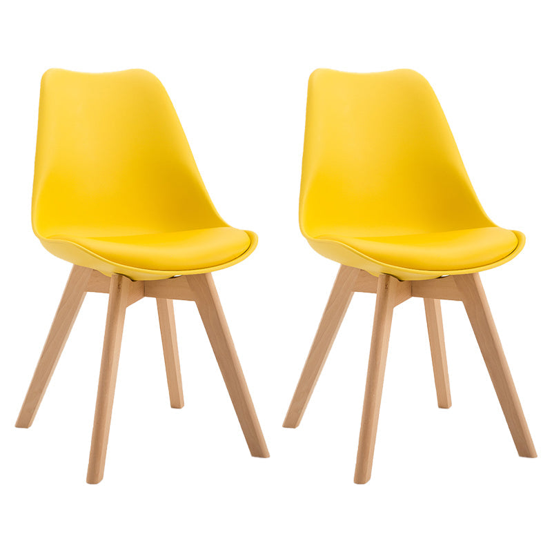 Scandinavian Restaurant Upholstered Side Chair Matte Finish Parsons Dining Chair Yellow Set of 2 Clearhalo ' kitchen&dining_furn' 'Dining Chairs' 'Dining Tables & Seating' 'dining_chair' 'Furniture' 'furniture_dining_chair' 'Kitchen & Dining Furniture' 'kitchen' 4056372