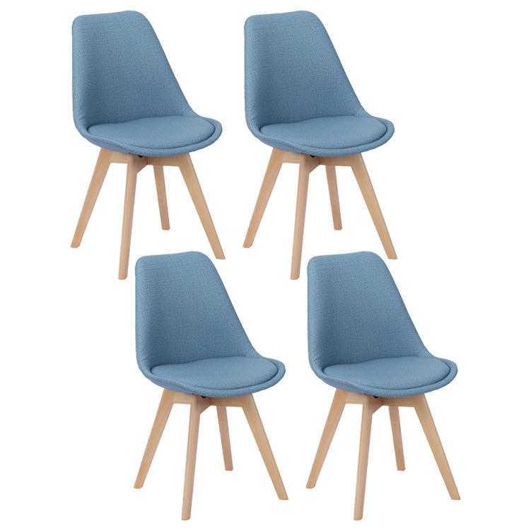 Scandinavian Restaurant Upholstered Side Chair Matte Finish Parsons Dining Chair Blue Set of 4 Clearhalo ' kitchen&dining_furn' 'Dining Chairs' 'Dining Tables & Seating' 'dining_chair' 'Furniture' 'furniture_dining_chair' 'Kitchen & Dining Furniture' 'kitchen' 4056376