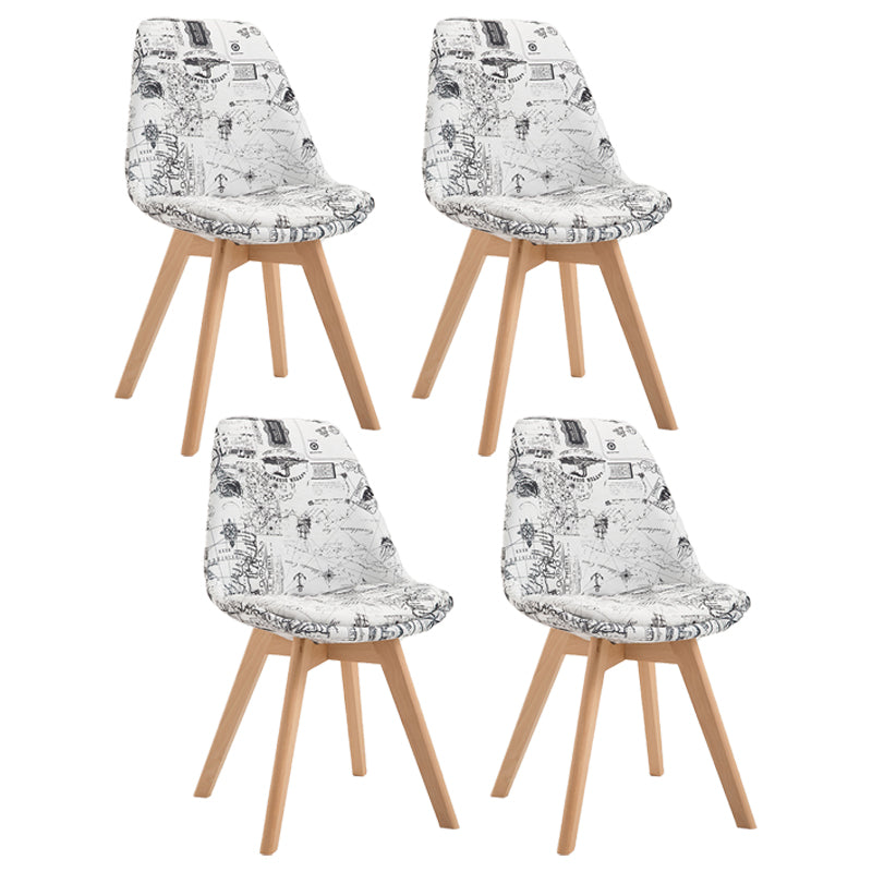 Scandinavian Restaurant Upholstered Side Chair Matte Finish Parsons Dining Chair Black White Set of 4 Clearhalo ' kitchen&dining_furn' 'Dining Chairs' 'Dining Tables & Seating' 'dining_chair' 'Furniture' 'furniture_dining_chair' 'Kitchen & Dining Furniture' 'kitchen' 4056391