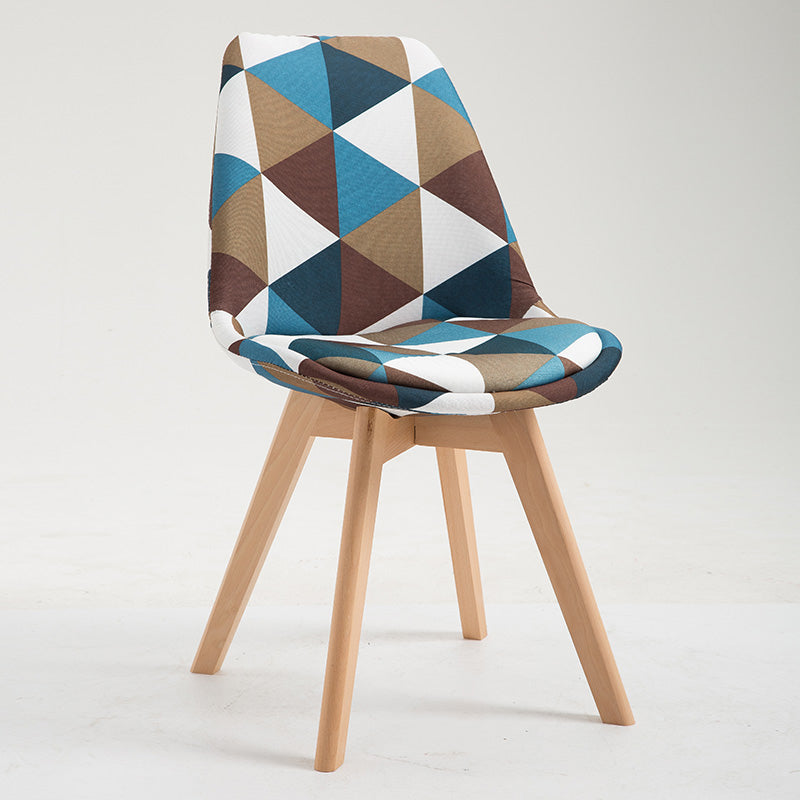 Scandinavian Restaurant Upholstered Side Chair Matte Finish Parsons Dining Chair Blue-White 1 Piece Clearhalo ' kitchen&dining_furn' 'Dining Chairs' 'Dining Tables & Seating' 'dining_chair' 'Furniture' 'furniture_dining_chair' 'Kitchen & Dining Furniture' 'kitchen' 4056392