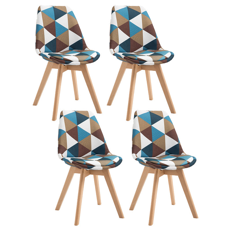 Scandinavian Restaurant Upholstered Side Chair Matte Finish Parsons Dining Chair Blue-White Set of 4 Clearhalo ' kitchen&dining_furn' 'Dining Chairs' 'Dining Tables & Seating' 'dining_chair' 'Furniture' 'furniture_dining_chair' 'Kitchen & Dining Furniture' 'kitchen' 4056394