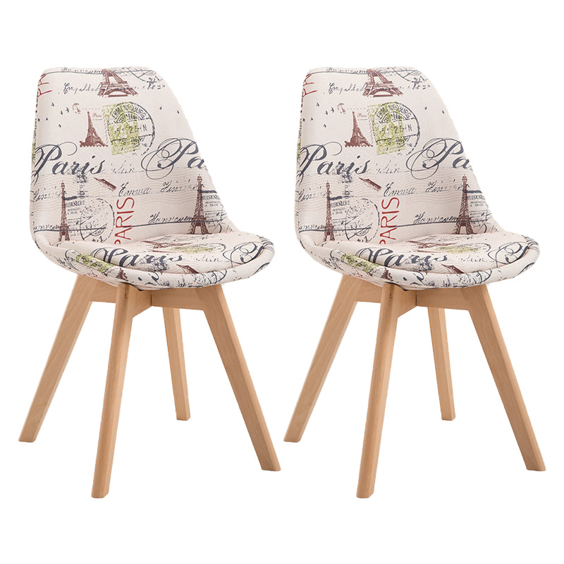 Scandinavian Restaurant Upholstered Side Chair Matte Finish Parsons Dining Chair Beige Set of 2 Clearhalo ' kitchen&dining_furn' 'Dining Chairs' 'Dining Tables & Seating' 'dining_chair' 'Furniture' 'furniture_dining_chair' 'Kitchen & Dining Furniture' 'kitchen' 4056396