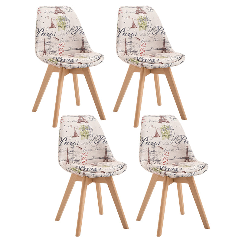 Scandinavian Restaurant Upholstered Side Chair Matte Finish Parsons Dining Chair Beige Set of 4 Clearhalo ' kitchen&dining_furn' 'Dining Chairs' 'Dining Tables & Seating' 'dining_chair' 'Furniture' 'furniture_dining_chair' 'Kitchen & Dining Furniture' 'kitchen' 4056397