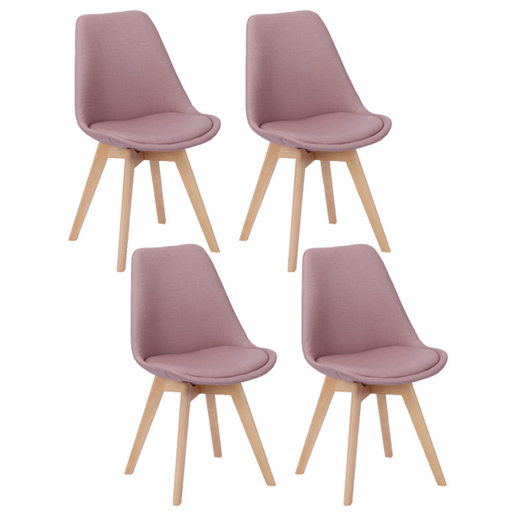 Scandinavian Restaurant Upholstered Side Chair Matte Finish Parsons Dining Chair Cameo Brown Set of 4 Clearhalo ' kitchen&dining_furn' 'Dining Chairs' 'Dining Tables & Seating' 'dining_chair' 'Furniture' 'furniture_dining_chair' 'Kitchen & Dining Furniture' 'kitchen' 4056400