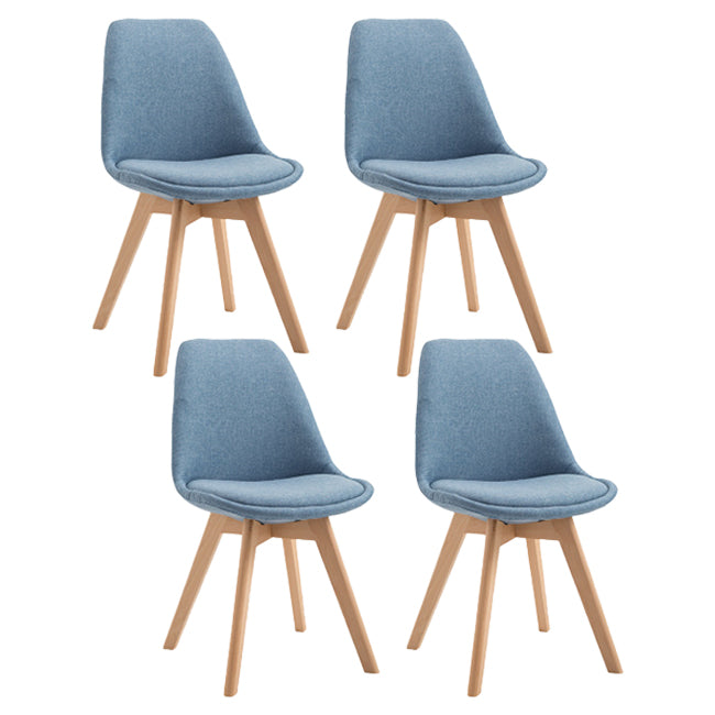 Scandinavian Restaurant Upholstered Side Chair Matte Finish Parsons Dining Chair Denim Blue Set of 4 Clearhalo ' kitchen&dining_furn' 'Dining Chairs' 'Dining Tables & Seating' 'dining_chair' 'Furniture' 'furniture_dining_chair' 'Kitchen & Dining Furniture' 'kitchen' 4056403