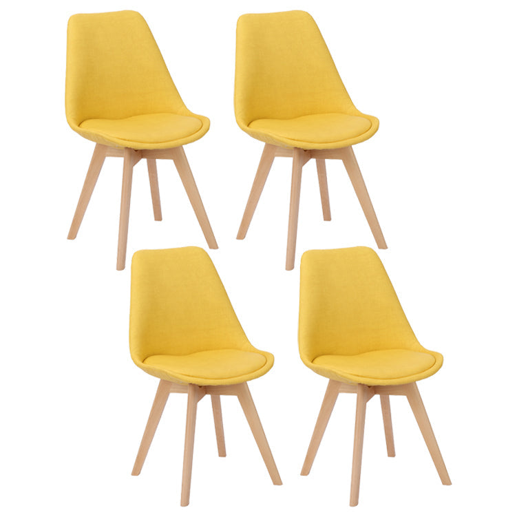 Scandinavian Restaurant Upholstered Side Chair Matte Finish Parsons Dining Chair Ginger Set of 4 Clearhalo ' kitchen&dining_furn' 'Dining Chairs' 'Dining Tables & Seating' 'dining_chair' 'Furniture' 'furniture_dining_chair' 'Kitchen & Dining Furniture' 'kitchen' 4056406