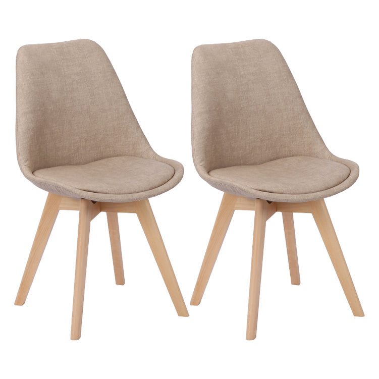 Scandinavian Restaurant Upholstered Side Chair Matte Finish Parsons Dining Chair Light Coffee Set of 2 Clearhalo ' kitchen&dining_furn' 'Dining Chairs' 'Dining Tables & Seating' 'dining_chair' 'Furniture' 'furniture_dining_chair' 'Kitchen & Dining Furniture' 'kitchen' 4056411
