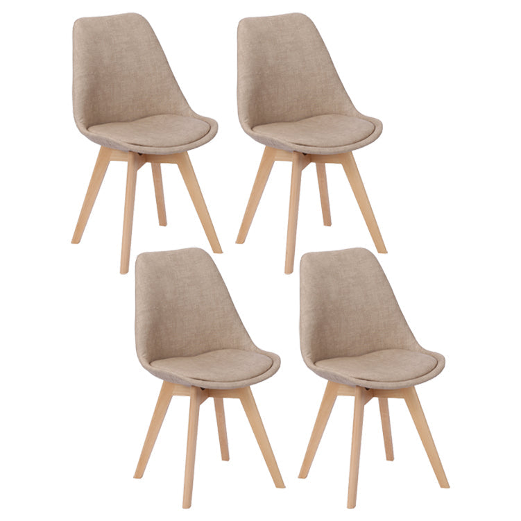 Scandinavian Restaurant Upholstered Side Chair Matte Finish Parsons Dining Chair Light Coffee Set of 4 Clearhalo ' kitchen&dining_furn' 'Dining Chairs' 'Dining Tables & Seating' 'dining_chair' 'Furniture' 'furniture_dining_chair' 'Kitchen & Dining Furniture' 'kitchen' 4056412