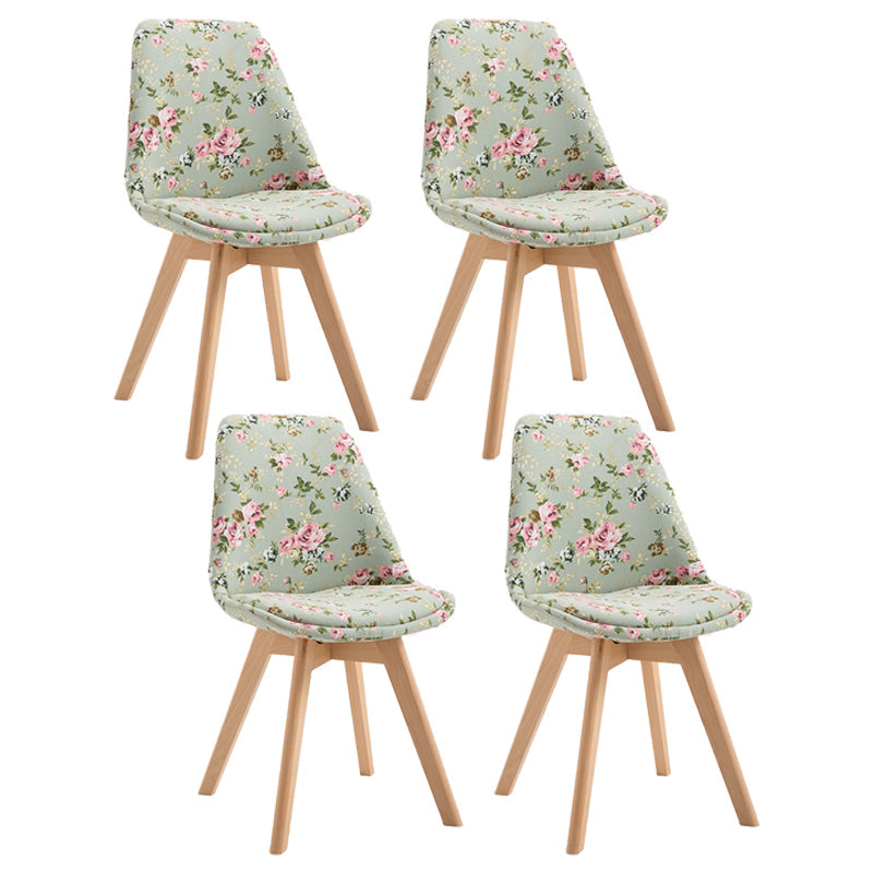 Scandinavian Restaurant Upholstered Side Chair Matte Finish Parsons Dining Chair Green-Red Set of 4 Clearhalo ' kitchen&dining_furn' 'Dining Chairs' 'Dining Tables & Seating' 'dining_chair' 'Furniture' 'furniture_dining_chair' 'Kitchen & Dining Furniture' 'kitchen' 4056415
