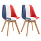 Scandinavian Restaurant Upholstered Side Chair Matte Finish Parsons Dining Chair Red-White-Blue Set of 2 Clearhalo ' kitchen&dining_furn' 'Dining Chairs' 'Dining Tables & Seating' 'dining_chair' 'Furniture' 'furniture_dining_chair' 'Kitchen & Dining Furniture' 'kitchen' 4056420