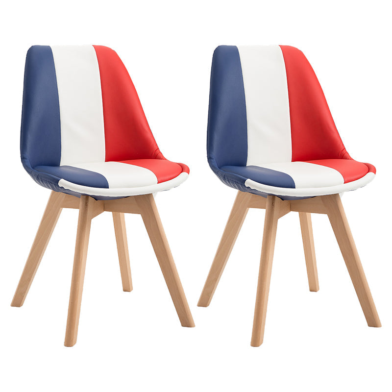 Scandinavian Restaurant Upholstered Side Chair Matte Finish Parsons Dining Chair Red-White-Blue Set of 2 Clearhalo ' kitchen&dining_furn' 'Dining Chairs' 'Dining Tables & Seating' 'dining_chair' 'Furniture' 'furniture_dining_chair' 'Kitchen & Dining Furniture' 'kitchen' 4056420
