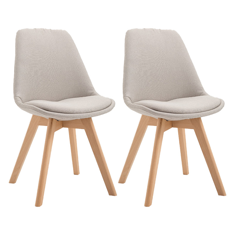 Scandinavian Restaurant Upholstered Side Chair Matte Finish Parsons Dining Chair White-Apricot Set of 2 Clearhalo ' kitchen&dining_furn' 'Dining Chairs' 'Dining Tables & Seating' 'dining_chair' 'Furniture' 'furniture_dining_chair' 'Kitchen & Dining Furniture' 'kitchen' 4056423