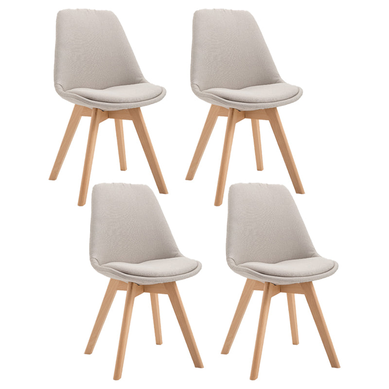 Scandinavian Restaurant Upholstered Side Chair Matte Finish Parsons Dining Chair White-Apricot Set of 4 Clearhalo ' kitchen&dining_furn' 'Dining Chairs' 'Dining Tables & Seating' 'dining_chair' 'Furniture' 'furniture_dining_chair' 'Kitchen & Dining Furniture' 'kitchen' 4056424