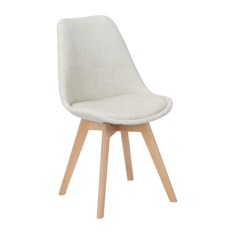 Scandinavian Restaurant Upholstered Side Chair Matte Finish Parsons Dining Chair Off-White 1 Piece Clearhalo ' kitchen&dining_furn' 'Dining Chairs' 'Dining Tables & Seating' 'dining_chair' 'Furniture' 'furniture_dining_chair' 'Kitchen & Dining Furniture' 'kitchen' 4056428