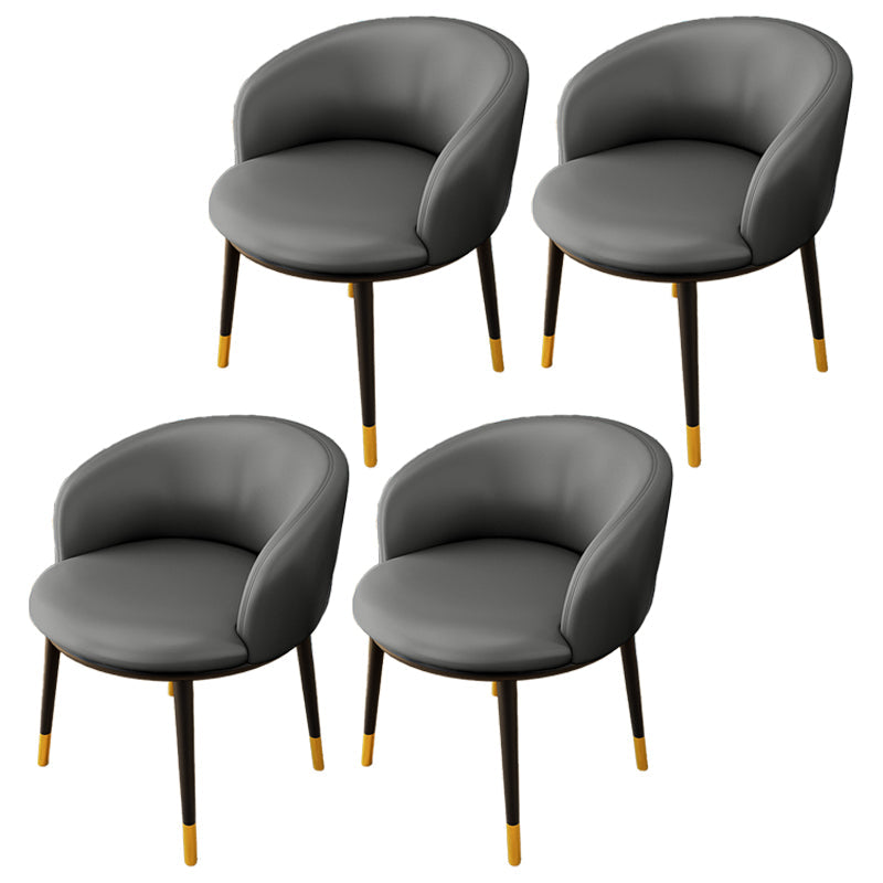 Indoor Scandinavian Side Chair Parsons Back Metal Upholstered Dining Room Chair Dark Gray 4 Piece Set Clearhalo ' kitchen&dining_furn' 'Dining Chairs' 'Dining Tables & Seating' 'dining_chair' 'furn' 'furn_dining_chair' 'Furniture' 'furniture_dining_chair' 'Kitchen & Dining Furniture' 'kitchen' 4056438