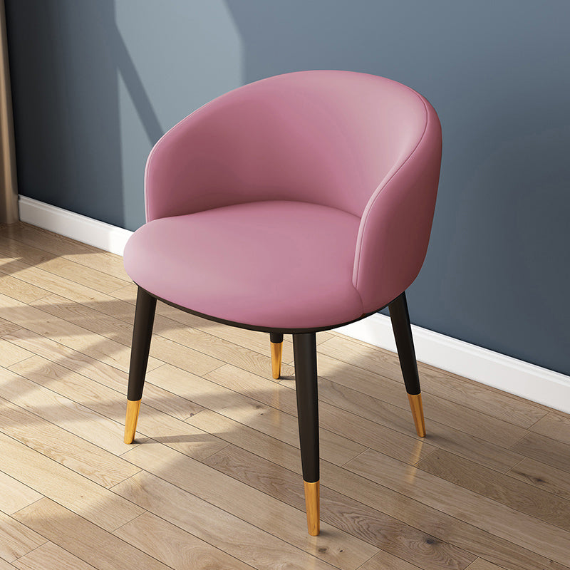 Indoor Scandinavian Side Chair Parsons Back Metal Upholstered Dining Room Chair Pink 1 Piece Clearhalo ' kitchen&dining_furn' 'Dining Chairs' 'Dining Tables & Seating' 'dining_chair' 'furn' 'furn_dining_chair' 'Furniture' 'furniture_dining_chair' 'Kitchen & Dining Furniture' 'kitchen' 4056447