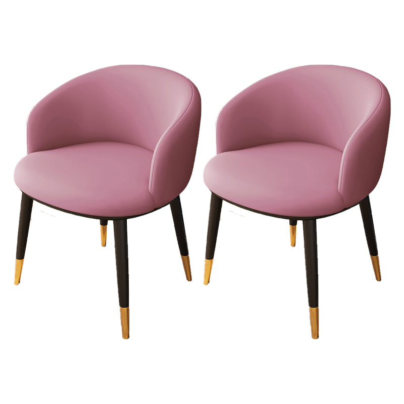 Indoor Scandinavian Side Chair Parsons Back Metal Upholstered Dining Room Chair Pink 2 Piece Set Clearhalo ' kitchen&dining_furn' 'Dining Chairs' 'Dining Tables & Seating' 'dining_chair' 'furn' 'furn_dining_chair' 'Furniture' 'furniture_dining_chair' 'Kitchen & Dining Furniture' 'kitchen' 4056449