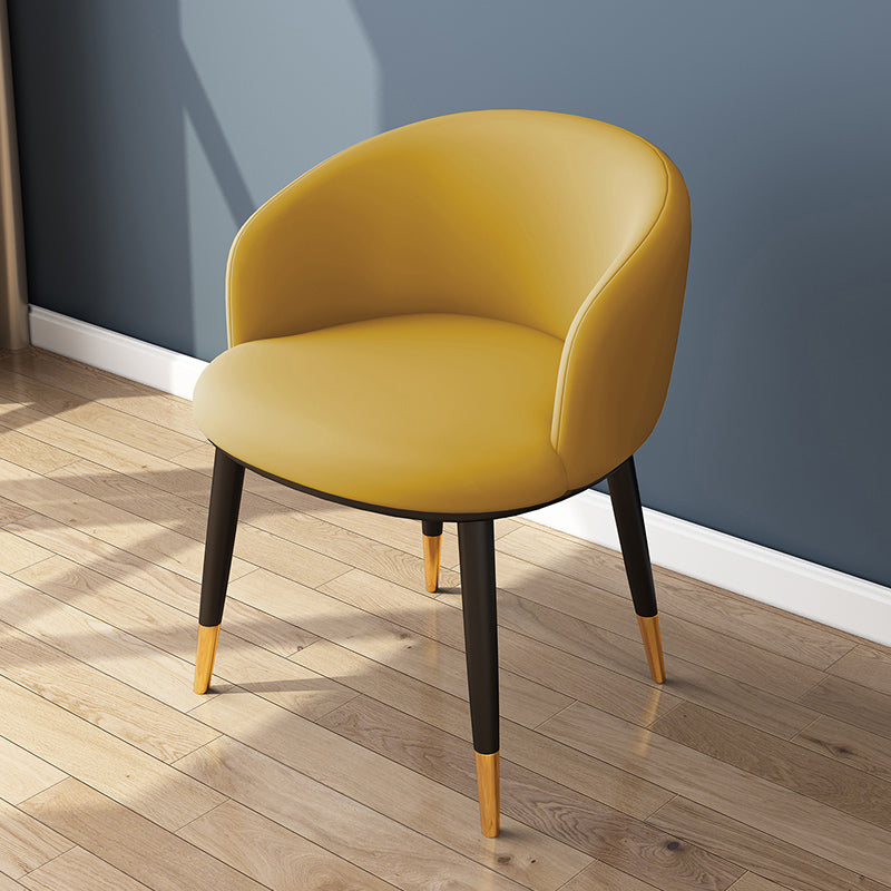 Indoor Scandinavian Side Chair Parsons Back Metal Upholstered Dining Room Chair Yellow 1 Piece Clearhalo ' kitchen&dining_furn' 'Dining Chairs' 'Dining Tables & Seating' 'dining_chair' 'furn' 'furn_dining_chair' 'Furniture' 'furniture_dining_chair' 'Kitchen & Dining Furniture' 'kitchen' 4056451