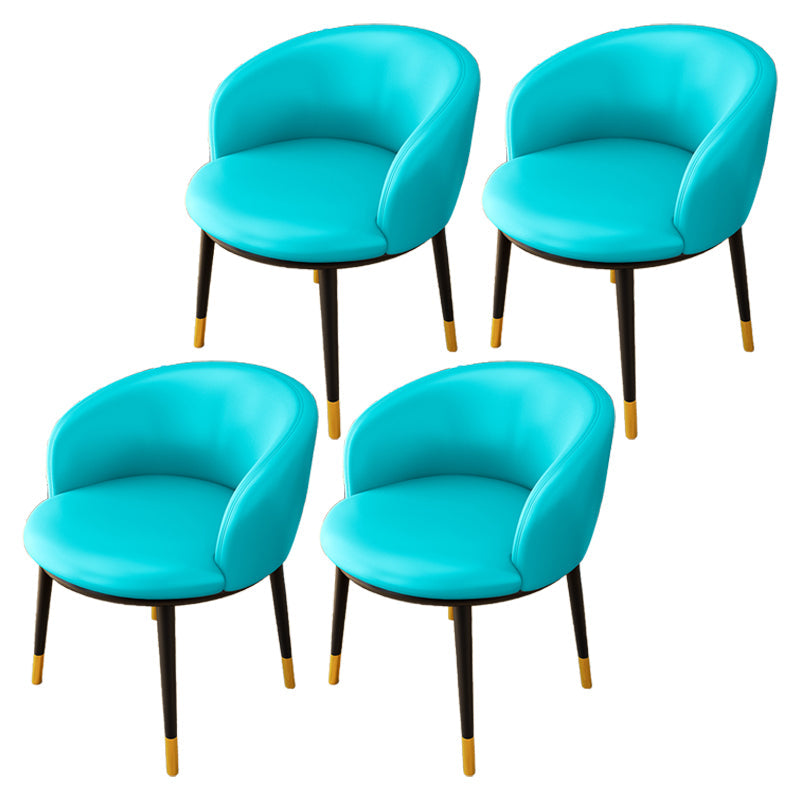 Indoor Scandinavian Side Chair Parsons Back Metal Upholstered Dining Room Chair Sky Blue 4 Piece Set Clearhalo ' kitchen&dining_furn' 'Dining Chairs' 'Dining Tables & Seating' 'dining_chair' 'furn' 'furn_dining_chair' 'Furniture' 'furniture_dining_chair' 'Kitchen & Dining Furniture' 'kitchen' 4056459