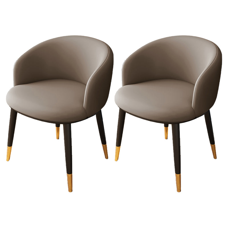 Indoor Scandinavian Side Chair Parsons Back Metal Upholstered Dining Room Chair Khaki 2 Piece Set Clearhalo ' kitchen&dining_furn' 'Dining Chairs' 'Dining Tables & Seating' 'dining_chair' 'furn' 'furn_dining_chair' 'Furniture' 'furniture_dining_chair' 'Kitchen & Dining Furniture' 'kitchen' 4056468