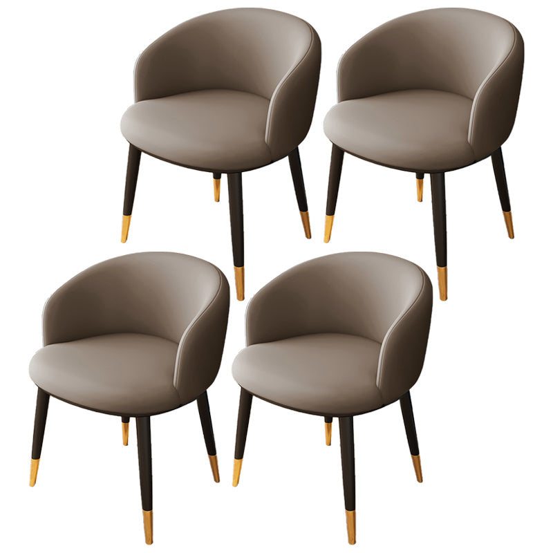 Indoor Scandinavian Side Chair Parsons Back Metal Upholstered Dining Room Chair Khaki 4 Piece Set Clearhalo ' kitchen&dining_furn' 'Dining Chairs' 'Dining Tables & Seating' 'dining_chair' 'furn' 'furn_dining_chair' 'Furniture' 'furniture_dining_chair' 'Kitchen & Dining Furniture' 'kitchen' 4056469