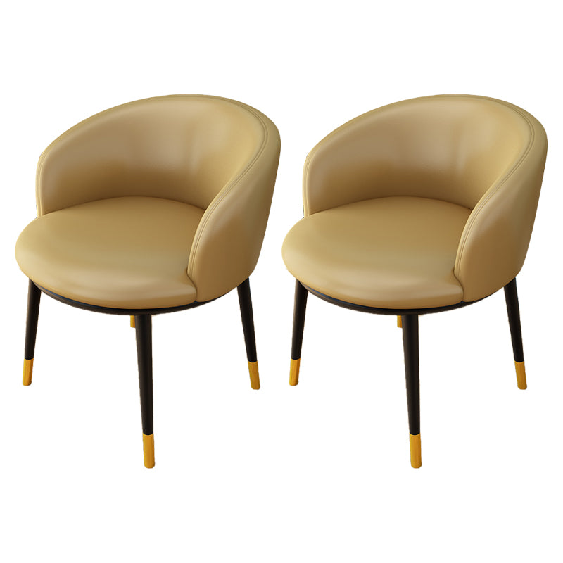 Indoor Scandinavian Side Chair Parsons Back Metal Upholstered Dining Room Chair Light Khaki 2 Piece Set Clearhalo ' kitchen&dining_furn' 'Dining Chairs' 'Dining Tables & Seating' 'dining_chair' 'furn' 'furn_dining_chair' 'Furniture' 'furniture_dining_chair' 'Kitchen & Dining Furniture' 'kitchen' 4056472