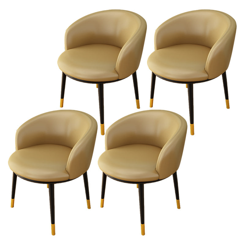 Indoor Scandinavian Side Chair Parsons Back Metal Upholstered Dining Room Chair Light Khaki 4 Piece Set Clearhalo ' kitchen&dining_furn' 'Dining Chairs' 'Dining Tables & Seating' 'dining_chair' 'furn' 'furn_dining_chair' 'Furniture' 'furniture_dining_chair' 'Kitchen & Dining Furniture' 'kitchen' 4056473
