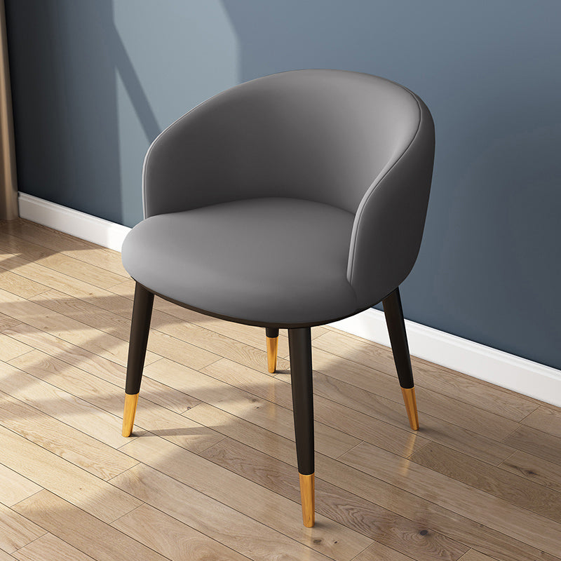 Indoor Scandinavian Side Chair Parsons Back Metal Upholstered Dining Room Chair Light Gray-Black 1 Piece Clearhalo ' kitchen&dining_furn' 'Dining Chairs' 'Dining Tables & Seating' 'dining_chair' 'furn' 'furn_dining_chair' 'Furniture' 'furniture_dining_chair' 'Kitchen & Dining Furniture' 'kitchen' 4056474