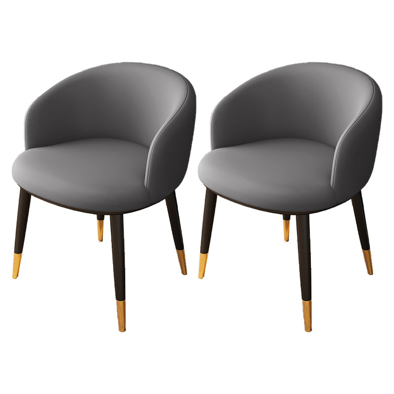 Indoor Scandinavian Side Chair Parsons Back Metal Upholstered Dining Room Chair Light Gray-Black 2 Piece Set Clearhalo ' kitchen&dining_furn' 'Dining Chairs' 'Dining Tables & Seating' 'dining_chair' 'furn' 'furn_dining_chair' 'Furniture' 'furniture_dining_chair' 'Kitchen & Dining Furniture' 'kitchen' 4056475