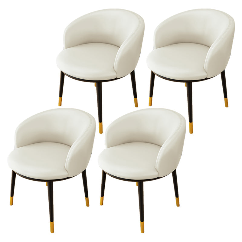 Indoor Scandinavian Side Chair Parsons Back Metal Upholstered Dining Room Chair Off-White 4 Piece Set Clearhalo ' kitchen&dining_furn' 'Dining Chairs' 'Dining Tables & Seating' 'dining_chair' 'furn' 'furn_dining_chair' 'Furniture' 'furniture_dining_chair' 'Kitchen & Dining Furniture' 'kitchen' 4056481