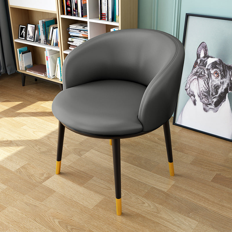 Indoor Scandinavian Side Chair Parsons Back Metal Upholstered Dining Room Chair Dark Gray 1 Piece Clearhalo ' kitchen&dining_furn' 'Dining Chairs' 'Dining Tables & Seating' 'dining_chair' 'furn' 'furn_dining_chair' 'Furniture' 'furniture_dining_chair' 'Kitchen & Dining Furniture' 'kitchen' 4056483