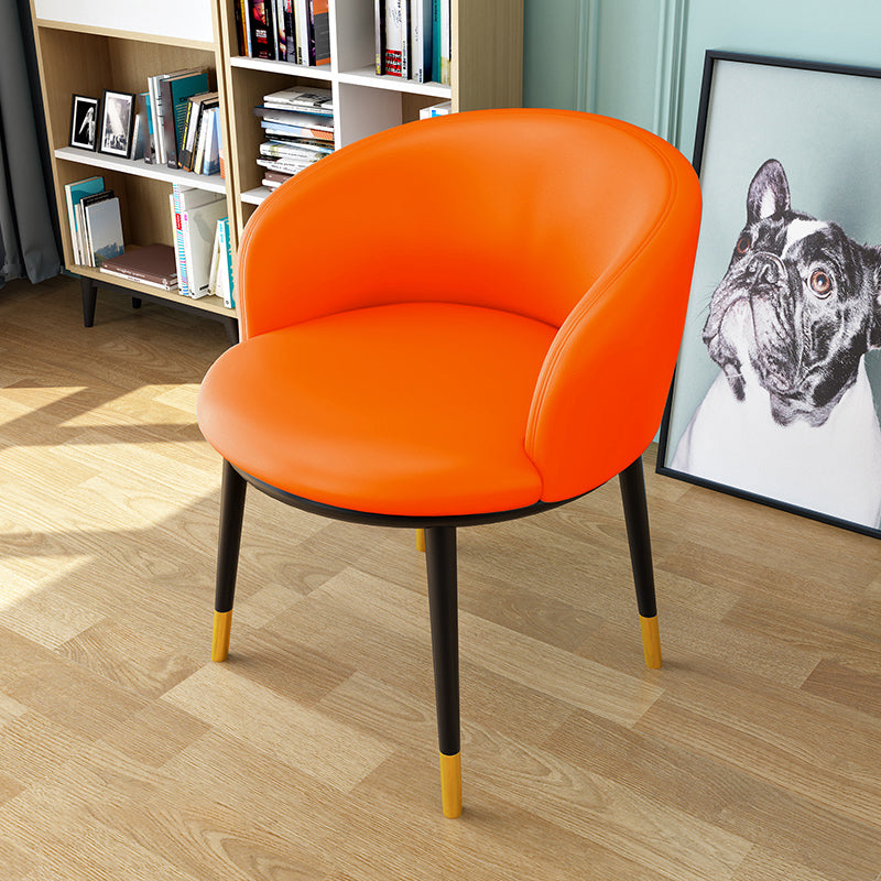 Indoor Scandinavian Side Chair Parsons Back Metal Upholstered Dining Room Chair Orange 1 Piece Clearhalo ' kitchen&dining_furn' 'Dining Chairs' 'Dining Tables & Seating' 'dining_chair' 'furn' 'furn_dining_chair' 'Furniture' 'furniture_dining_chair' 'Kitchen & Dining Furniture' 'kitchen' 4056484