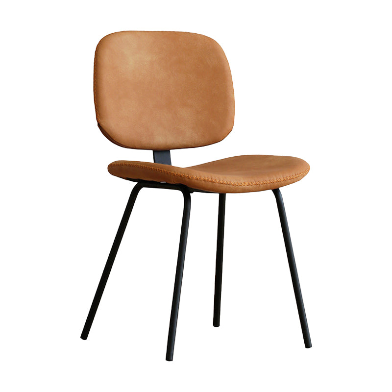 Industrial Metal Dining Room Chairs Open Back Dining Side Armless Dining Chairs Orange 1 Piece Clearhalo ' kitchen&dining_furn' 'Dining Chairs' 'Dining Tables & Seating' 'dining_chair' 'furn' 'furn_dining_chair' 'Furniture' 'furniture_dining_chair' 'Kitchen & Dining Furniture' 'kitchen' 4056494