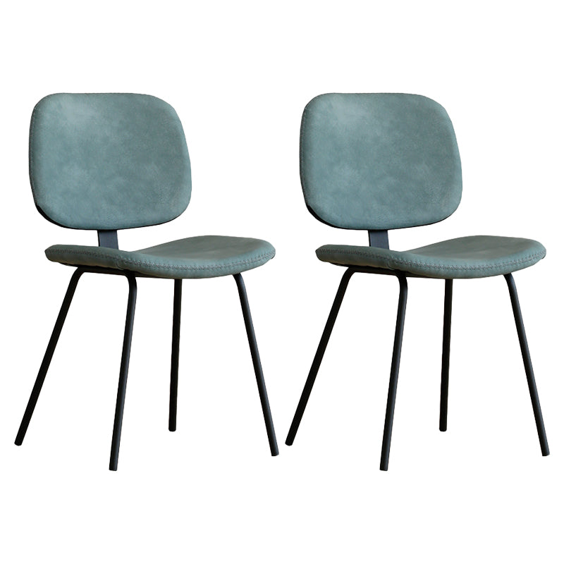 Industrial Metal Dining Room Chairs Open Back Dining Side Armless Dining Chairs Blue 2 Piece Set Clearhalo ' kitchen&dining_furn' 'Dining Chairs' 'Dining Tables & Seating' 'dining_chair' 'furn' 'furn_dining_chair' 'Furniture' 'furniture_dining_chair' 'Kitchen & Dining Furniture' 'kitchen' 4056501