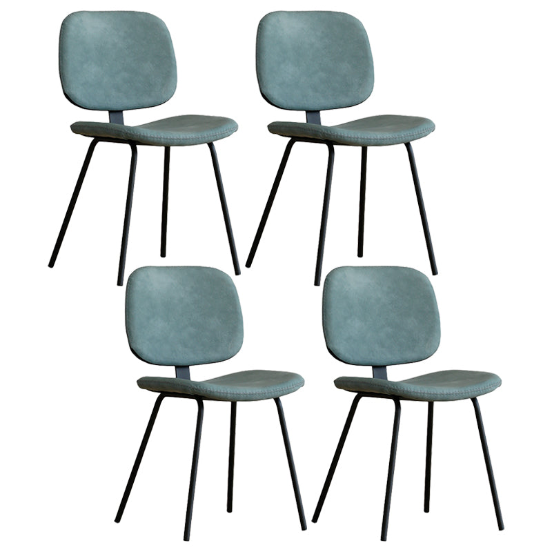 Industrial Metal Dining Room Chairs Open Back Dining Side Armless Dining Chairs Blue 4 Piece Set Clearhalo ' kitchen&dining_furn' 'Dining Chairs' 'Dining Tables & Seating' 'dining_chair' 'furn' 'furn_dining_chair' 'Furniture' 'furniture_dining_chair' 'Kitchen & Dining Furniture' 'kitchen' 4056503