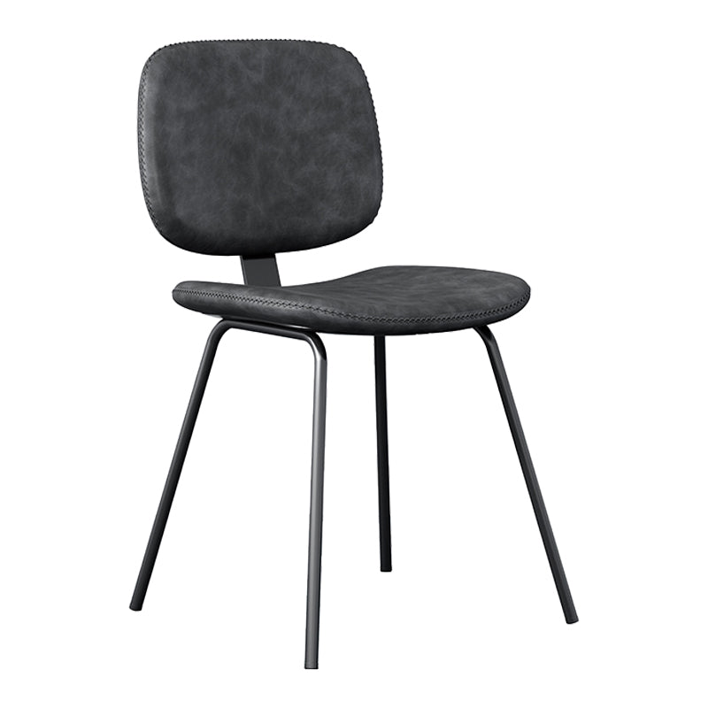 Industrial Metal Dining Room Chairs Open Back Dining Side Armless Dining Chairs Black-Gray 1 Piece Clearhalo ' kitchen&dining_furn' 'Dining Chairs' 'Dining Tables & Seating' 'dining_chair' 'furn' 'furn_dining_chair' 'Furniture' 'furniture_dining_chair' 'Kitchen & Dining Furniture' 'kitchen' 4056505
