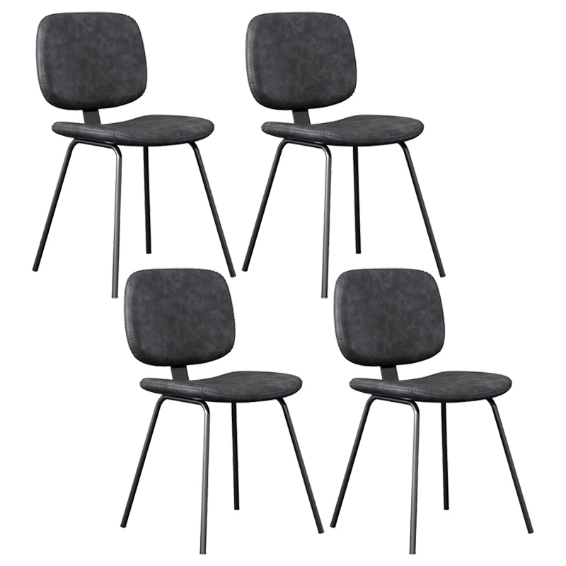 Industrial Metal Dining Room Chairs Open Back Dining Side Armless Dining Chairs Black-Gray 4 Piece Set Clearhalo ' kitchen&dining_furn' 'Dining Chairs' 'Dining Tables & Seating' 'dining_chair' 'furn' 'furn_dining_chair' 'Furniture' 'furniture_dining_chair' 'Kitchen & Dining Furniture' 'kitchen' 4056509