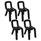 Modern Style Metal Chair Dining Room Kitchen Open Back Side Chairs Set Black 4 Piece Set Clearhalo ' kitchen&dining_furn' 'Dining Chairs' 'Dining Tables & Seating' 'dining_chair' 'furn' 'furn_dining_chair' 'Furniture' 'furniture_dining_chair' 'Kitchen & Dining Furniture' 'kitchen' 4056521