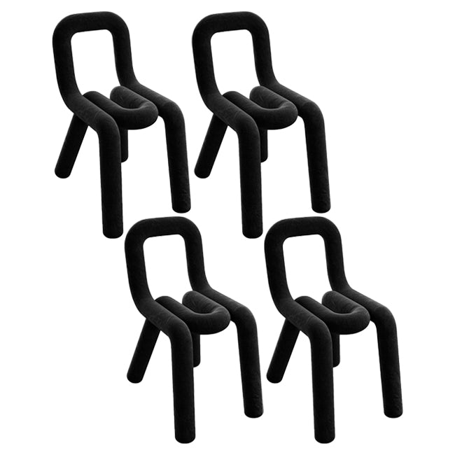 Modern Style Metal Chair Dining Room Kitchen Open Back Side Chairs Set Black 4 Piece Set Clearhalo ' kitchen&dining_furn' 'Dining Chairs' 'Dining Tables & Seating' 'dining_chair' 'furn' 'furn_dining_chair' 'Furniture' 'furniture_dining_chair' 'Kitchen & Dining Furniture' 'kitchen' 4056521