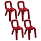 Modern Style Metal Chair Dining Room Kitchen Open Back Side Chairs Set Red 4 Piece Set Clearhalo ' kitchen&dining_furn' 'Dining Chairs' 'Dining Tables & Seating' 'dining_chair' 'furn' 'furn_dining_chair' 'Furniture' 'furniture_dining_chair' 'Kitchen & Dining Furniture' 'kitchen' 4056534