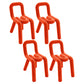 Modern Style Metal Chair Dining Room Kitchen Open Back Side Chairs Set Orange 4 Piece Set Clearhalo ' kitchen&dining_furn' 'Dining Chairs' 'Dining Tables & Seating' 'dining_chair' 'furn' 'furn_dining_chair' 'Furniture' 'furniture_dining_chair' 'Kitchen & Dining Furniture' 'kitchen' 4056538