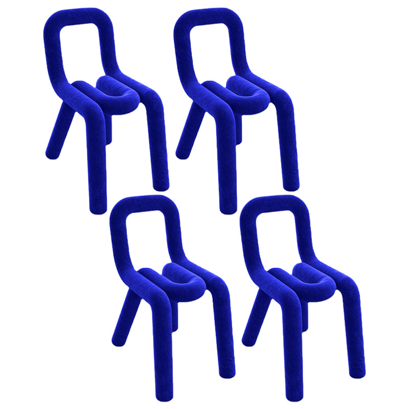 Modern Style Metal Chair Dining Room Kitchen Open Back Side Chairs Set Royal Blue 4 Piece Set Clearhalo ' kitchen&dining_furn' 'Dining Chairs' 'Dining Tables & Seating' 'dining_chair' 'furn' 'furn_dining_chair' 'Furniture' 'furniture_dining_chair' 'Kitchen & Dining Furniture' 'kitchen' 4056547