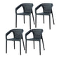Contemporary Style Plastic Chairs Solid Back Arm Dining Kitchen Chair Set Black 4 Piece Set Clearhalo ' kitchen&dining_furn' 'Dining Chairs' 'Dining Tables & Seating' 'dining_chair' 'furn' 'furn_dining_chair' 'Furniture' 'furniture_dining_chair' 'Kitchen & Dining Furniture' 'kitchen' 4056555
