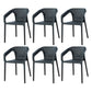 Contemporary Style Plastic Chairs Solid Back Arm Dining Kitchen Chair Set Black 6 Piece Set Clearhalo ' kitchen&dining_furn' 'Dining Chairs' 'Dining Tables & Seating' 'dining_chair' 'furn' 'furn_dining_chair' 'Furniture' 'furniture_dining_chair' 'Kitchen & Dining Furniture' 'kitchen' 4056556