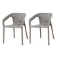 Contemporary Style Plastic Chairs Solid Back Arm Dining Kitchen Chair Set Grey 2 Piece Set Clearhalo ' kitchen&dining_furn' 'Dining Chairs' 'Dining Tables & Seating' 'dining_chair' 'furn' 'furn_dining_chair' 'Furniture' 'furniture_dining_chair' 'Kitchen & Dining Furniture' 'kitchen' 4056559