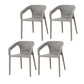 Contemporary Style Plastic Chairs Solid Back Arm Dining Kitchen Chair Set Grey 4 Piece Set Clearhalo ' kitchen&dining_furn' 'Dining Chairs' 'Dining Tables & Seating' 'dining_chair' 'furn' 'furn_dining_chair' 'Furniture' 'furniture_dining_chair' 'Kitchen & Dining Furniture' 'kitchen' 4056561