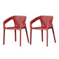 Contemporary Style Plastic Chairs Solid Back Arm Dining Kitchen Chair Set Orange Red 2 Piece Set Clearhalo ' kitchen&dining_furn' 'Dining Chairs' 'Dining Tables & Seating' 'dining_chair' 'furn' 'furn_dining_chair' 'Furniture' 'furniture_dining_chair' 'Kitchen & Dining Furniture' 'kitchen' 4056576