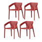 Contemporary Style Plastic Chairs Solid Back Arm Dining Kitchen Chair Set Orange Red 4 Piece Set Clearhalo ' kitchen&dining_furn' 'Dining Chairs' 'Dining Tables & Seating' 'dining_chair' 'furn' 'furn_dining_chair' 'Furniture' 'furniture_dining_chair' 'Kitchen & Dining Furniture' 'kitchen' 4056577