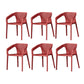 Contemporary Style Plastic Chairs Solid Back Arm Dining Kitchen Chair Set Orange Red 6 Piece Set Clearhalo ' kitchen&dining_furn' 'Dining Chairs' 'Dining Tables & Seating' 'dining_chair' 'furn' 'furn_dining_chair' 'Furniture' 'furniture_dining_chair' 'Kitchen & Dining Furniture' 'kitchen' 4056578