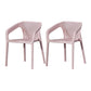 Contemporary Style Plastic Chairs Solid Back Arm Dining Kitchen Chair Set Pink 2 Piece Set Clearhalo ' kitchen&dining_furn' 'Dining Chairs' 'Dining Tables & Seating' 'dining_chair' 'furn' 'furn_dining_chair' 'Furniture' 'furniture_dining_chair' 'Kitchen & Dining Furniture' 'kitchen' 4056582